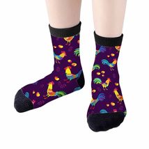 Samgula Multicolor Rooster Crew Socks Purple Rural Berry Colorful Size 6-8 - $178.41 MXN