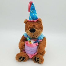BURTON &amp; BURTON Happy Birthday Plush Bear Stuffed Teddy Animal 16&quot; - $11.88