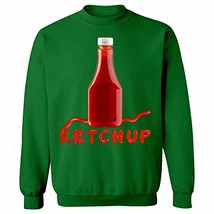 Ketchup Condiment Easy Halloween Costume Tshirt Set - Sweatshirt Irish Green - £38.09 GBP