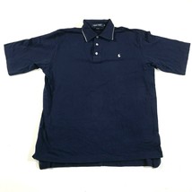 Ralph Lauren Polo Golf Hemd Herren M Marineblau Kragen Knopf Hals Pony - $13.84