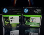 HP 67XL Black &amp; Tri-Color Ink Cartridges 3YM57AN 3YM58AN Bundle Lot EXP ... - £39.03 GBP