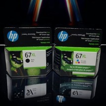 HP 67XL Black &amp; Tri-Color Ink Cartridges 3YM57AN 3YM58AN Bundle Lot EXP 11/23+ - £38.58 GBP