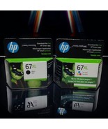 HP 67XL Black &amp; Tri-Color Ink Cartridges 3YM57AN 3YM58AN Bundle Lot EXP ... - £38.55 GBP