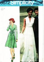 Misses&#39; Designer Dresses Vintage 1974 Simplicity Pattern 6672 Size 12 Uncut - £14.35 GBP