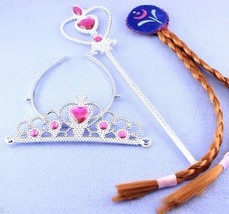 Princess Anna Cosplay Costume Party Crystal Headband Tiara Crown Magic Wand set - £5.56 GBP+