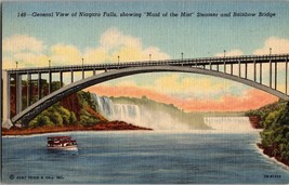 VTG Postcard, Niagara Falls, showing Maid of the Mist steamer and Rainbo... - $5.84