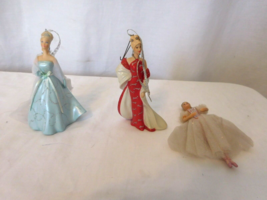 2000 Hallmark Ornament Porcelain Barbie Millennium Red Dress Gown + 2 more - $19.81