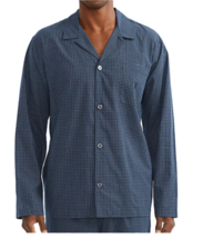 Polo Ralph Lauren Mens Pajama Shirt Top Button Up Blue Plaid Size Large $44 -NWT - £14.38 GBP