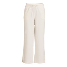 Avia Women&#39;s Athleisure Rib Velour Wide Legs Pants, Winter White Size L(... - $29.69