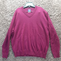 Vintage Le Tigre Wool Sweater Men XL Plum Purple V Neck Long Sleeve Knit - £21.75 GBP