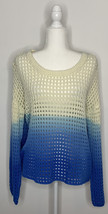 Good Luck Gem NWT Women’s Loose Knit Pullover Sweater Size L Blue Ombre L3 - £13.93 GBP