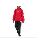 Size 6 Adidas Boys Hoodie &amp; Track Pant Set Red/Black BNWTS - $546.37 MXN