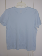 L.L. B EAN Ladies Ss Blue Knit Supima Cotton TOP-L REG.-WORN ONCE-COMFY/COOL - £5.32 GBP