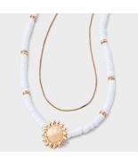 Universal Thread™ Sun Charm Quartz Beaded Multi-Strand Necklace White 18&quot; - $219.77 MXN