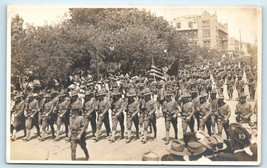 El Paso Texas WWI RPPC US Army Troops Hotel Angelus Regimental Flag - £32.63 GBP