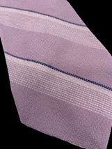 Vintage 70s Tie Necktie Woven Disco Retro Lilac Purple Stripe Preppy Pre... - $50.90 CAD