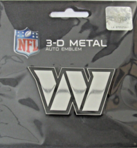 NFL Washington Commanders Chrome Team 3-D Chrome Heavy Metal Emblem by F... - £15.80 GBP