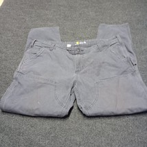 Carhartt Jeans Women 16 Gray Slim Fit Carpenter Pants Workwear Double Knee - £18.32 GBP