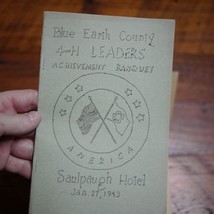 Vintage 1943 Blue Earth County Mankato Minnesota 4-H Leaders Banquet Booklet - $59.99