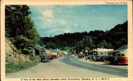 Vintage POSTCARD-VIEW Of Main St., Cherokee Indian Reservation, Cherokee,Nc BK68 - £5.47 GBP