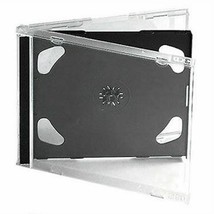 50 Standard 10.4 Mm Jewel Case Double Cd Dvd Disc Storage Assembled Black Tray - £51.11 GBP