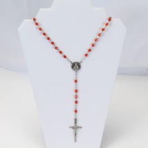Rosary Pope Saint John Paul II Benedict XVI Red Beads Christian Catholic - $44.34 CAD