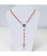 Rosary Pope Saint John Paul II Benedict XVI Red Beads Christian Catholic - €27,88 EUR