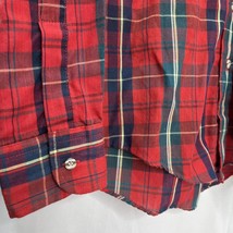 2 Boys Red Blue Plaid Long Sleeve Button Down Front Shirt Size 14 Vintage 80s - £19.61 GBP