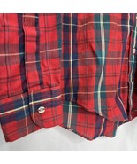 2 Boys Red Blue Plaid Long Sleeve Button Down Front Shirt Size 14 Vintag... - £19.57 GBP