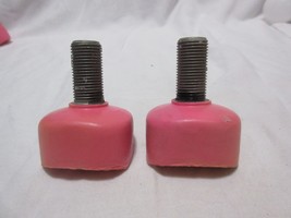 1 Pair Vintage Pink Gripper Sure Grip NOS Roller Skate Toe Stop Round 5/8 Inch - £11.05 GBP