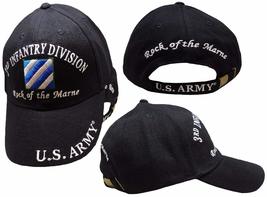 U.S. Army 3rd Infantry Division Rock of The Marne Black Embroidered Ball Cap Hat - £10.12 GBP
