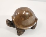 Brass Bronze High Shell Turtle Figurine Paperweight Sculpture Looking Up... - $48.37