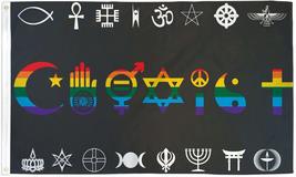 Coexist Rainbow Flag World Peace Love Human Rights Religious Gay Pride 3 x 5 Ft - £6.10 GBP