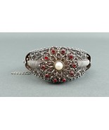 Antique Victorian Hallmarked Sterling Silver Filigree Pearl Bangle Bracelet - £449.32 GBP