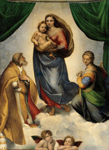 Raphael - Sistine Madonna repro Oil Painting Giclee Print Canvas - $11.29+