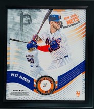 PETE ALONSO New York Mets Framed 15&quot; x 17&quot; Game Used Baseball Collage LE... - £140.28 GBP