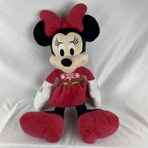 Rare Christmas Holiday Disney 24” Minnie Mouse Red Snowflake Dress - $18.66