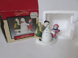 Lemax 13014 Building Snowman Figurine Accessory Dickensvale Village Mint L137 - $8.79
