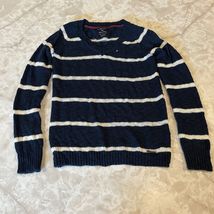U.S. POLO ASSN. Men’s Medium Crewneck Blue Sweater White Striped - $12.42