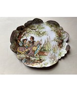 Antique Old Victorian FRAGONARD Art Porcelainized Tin Tray Metal Decor P... - £58.39 GBP