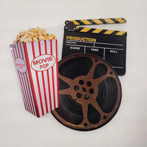 Hollywood popcorn film reel movie steel metal sign - £69.85 GBP