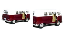 1:32 5&quot; Classic 1962 Volkswagen Bus Van Diecast Model Toy VW- Maroon - £19.22 GBP