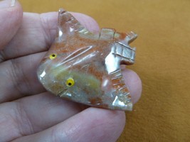 Y-STI-30) gray STINGRAY Sting Ray raja figurine stone SOAPSTONE PERU lov... - $9.99