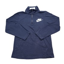 Nike Sweatshirt Boys S Blue Long Sleeve Chest Zip Embroidered Logo Front... - $25.72