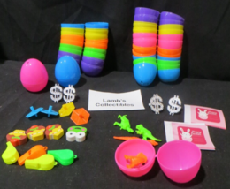 Party Favor Bag Mini Easter Egg Filler Dinosaur Whistle Spinner Toy 42 piece Kit - £16.76 GBP