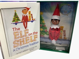 The Elf On The Shelf A Christmas Tradition Dark Tone Skin Boy With Book - £24.72 GBP