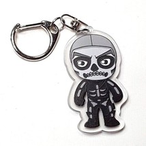 Skeleton Child Halloween Plastic Black White Keychain Keyring EUC - £5.45 GBP