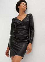 BON PRIX Black Faux Leather Shift Dress  UK 10    (FM39-3) - £30.81 GBP