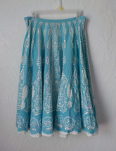 VTG Mix Nouveau Baby Blue Circle Midi Skirt Boho Sequin Pattern Women si... - £11.71 GBP