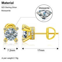 Hiphop 60.8ct Moissanite Earrings For Women Jewelry Sterling Silver Top Quality  - £70.96 GBP
